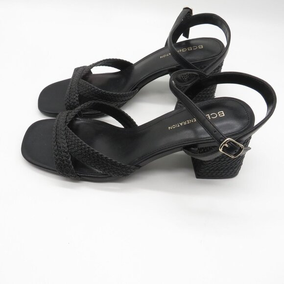BCBGeneration Black Strappy Block Heel Sandals Size 9.5 NEW - Picture 3 of 7